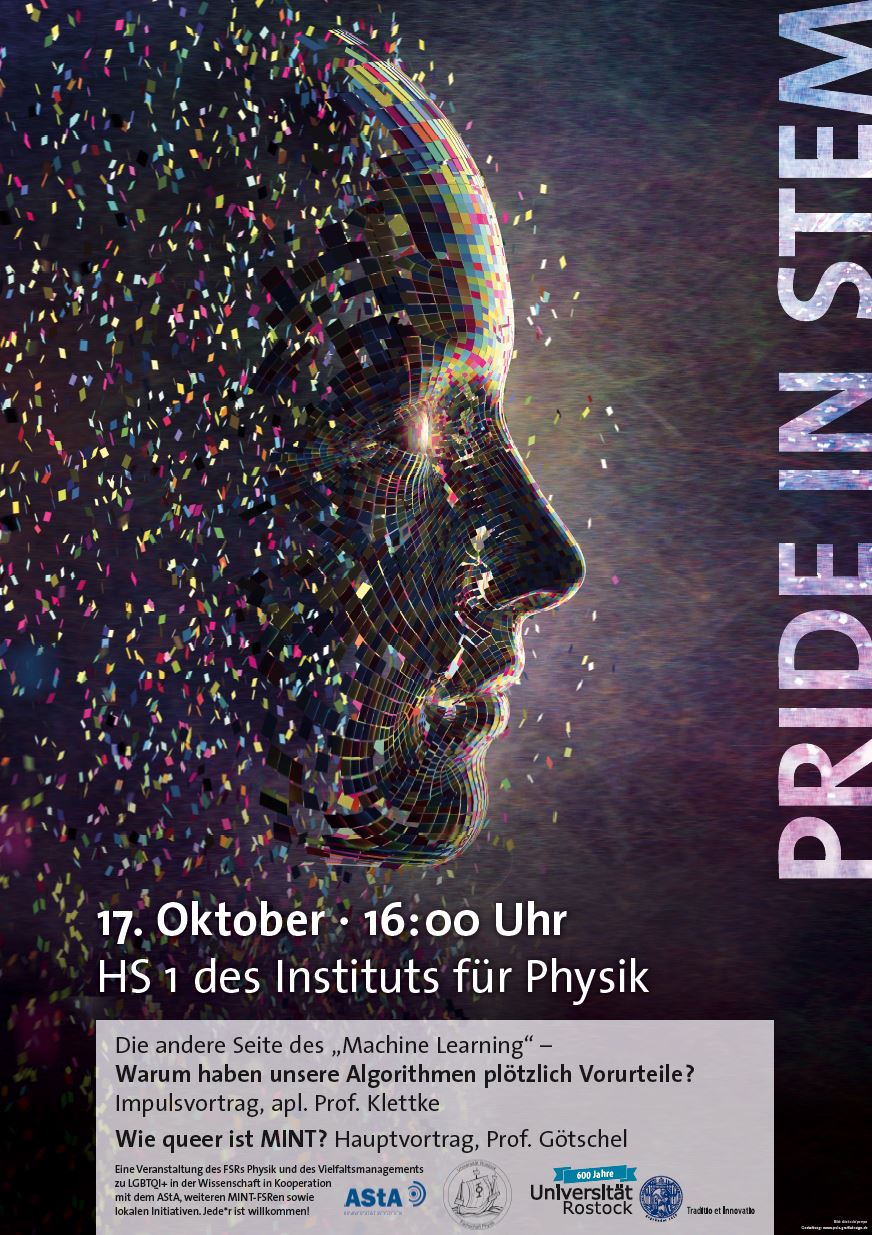Pride in STEM am 17.10. um 16:00 im HS 1 Physik.