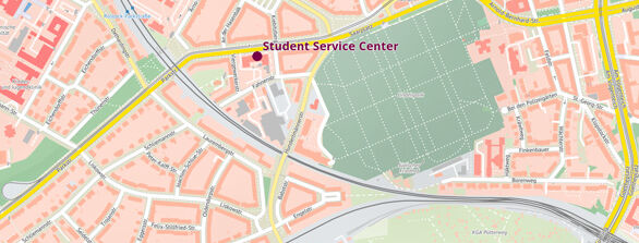Student Service Center (Link zum Stadtplan)