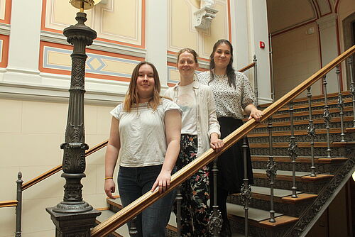  v.l. Hanna Weber, Caroline Spratte und Denise Juliett Avellan (Foto: Universität Rostock/Christiane Zenkert).