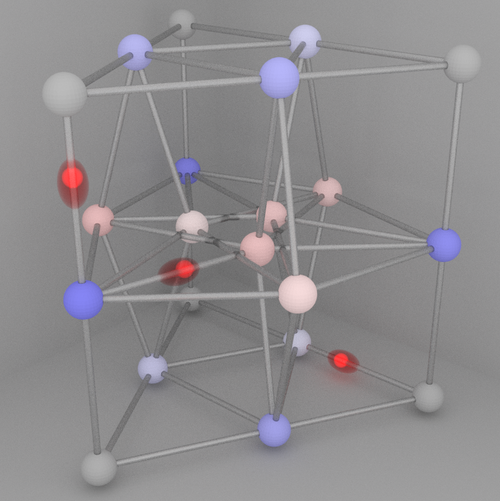 Lichtteilchen im 3D-Netzwerk: Photonen bewegen sich entlang der Verbindungsstränge durch komplexe Netzwerke. Dabei sammeln sie sich in der oberen und unteren Schicht und praktizieren social distancing in der Mitte (University of Rostock / Max Ehrhardt).