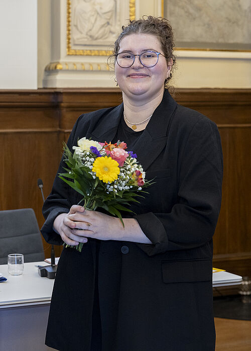 Lehramtsstudentin Lena Lemke wurde am 29. Januar 2025 zur neuen studentischen Prorektorin der Universität Rostock gewählt. (Foto: Universität Rostock/Thomas Rahr).