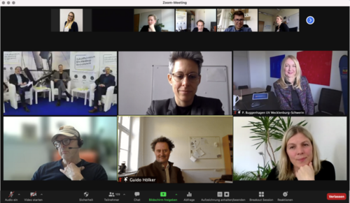 Screenshot des Zoom-Meetings während des Zukunftstalks mit 6 Experten aus MV.