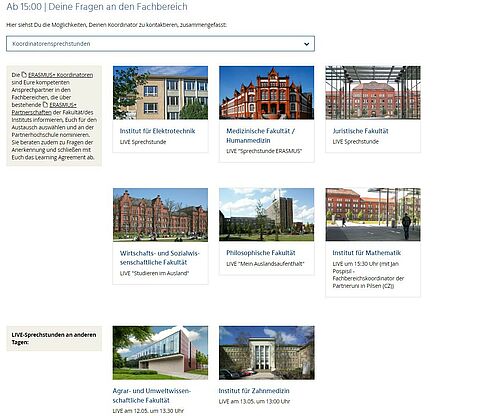 Fast alle Fachbereiche standen für konkrete Rücksprachen zum Auslandsstudium am Internationalen Tag der Universität Rostock zur Verfügung. 
