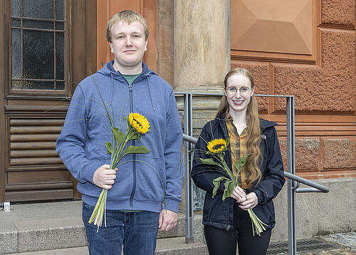 v.l.: Nils Gebbers und Lea Vandré (Foto: Universität Rostock/Thomas Rahr). 