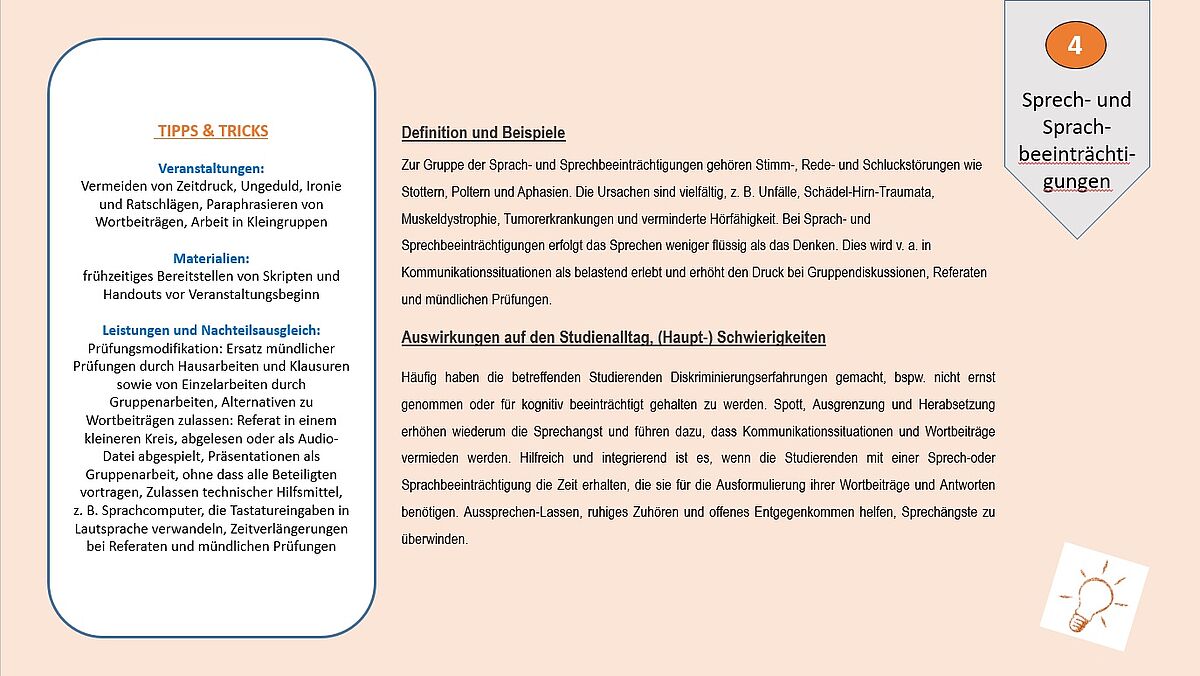 Hinweiskarte Sprech- und Sprachbeeinträchtigungen