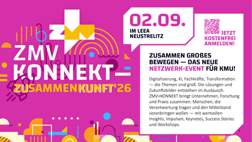 ZUSAMMEN GROßES BEWEGEN – DAS NEUE NETZWERK-EVENT FÜR KMU. (Bild: Zukunftszentrum MV+).