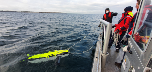Remotely Operated Towed Vehicle (ROTV) from Framework Robotics after successful test run in the Baltic Sea - Framework Robotics is one of the partners in the OTC cluster projects (Photo: OTC Rostock/Framework Robotics GmbH).